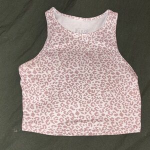 Fleo Blush Leopard Print Crop Top